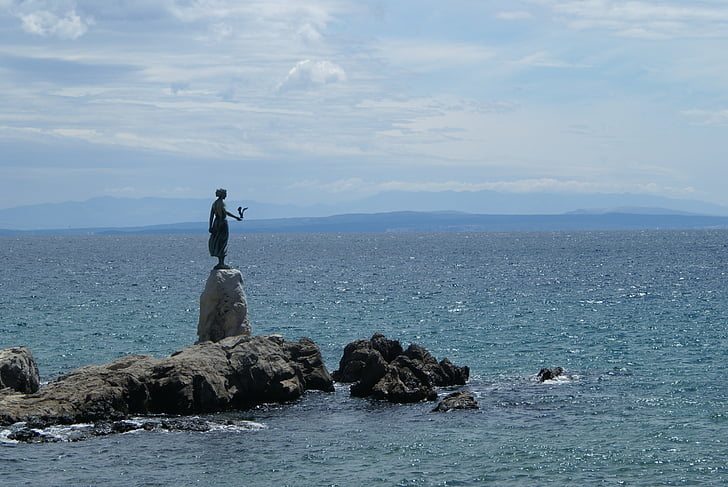 havet, solen, vand, ferie, statue
