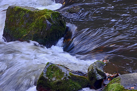 แม่น้ำ, แบ๊ก, ธรรมชาติ, หิน, น้ำ, ได้อย่างคล่องแคล่ว, น้ำทะเลใส