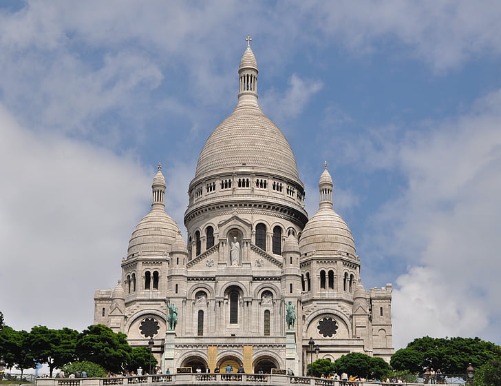 sacré coeur, montmartre, paris, france, church, basilica, places of interest