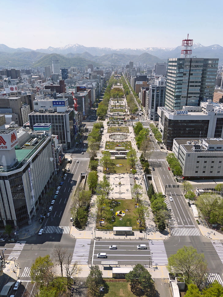 Japonija, Sapporo, miesto, Architektūra, pastatų, Miestas, dangus