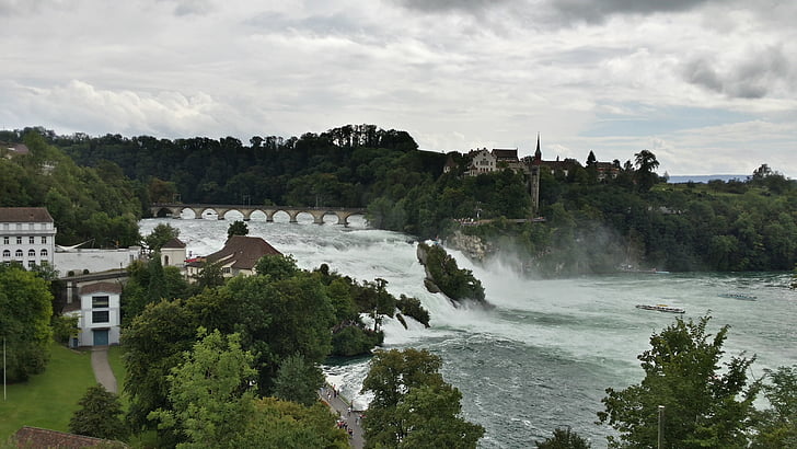 Rhine falls, Schaffhausen, şelale, İsviçre, su, Ren