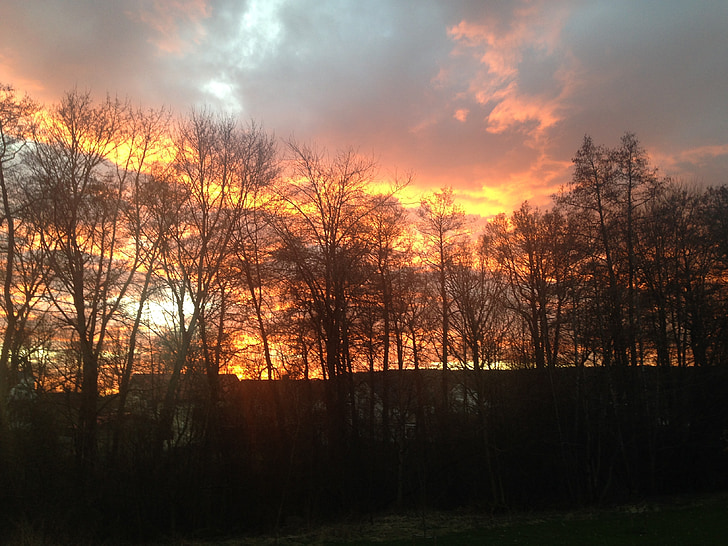posta de sol, Göteborg, Himmel