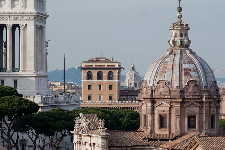 купол, стъбло, Рим, Италия, телефото обектив, архитектура, дестинации за пътуване