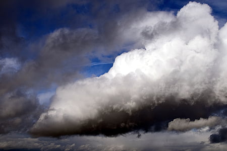 cloud, thundercloud, sky, blue, dark clouds, forward, weather