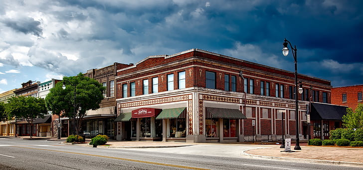 Gadsden, Alabama, küçük kasaba, Panorama, townscape, Cityscape, gökyüzü