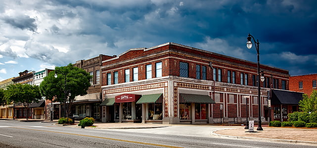 Gadsden, Alabama, Kota-kota kecil, Panorama, townscape, pemandangan kota, langit