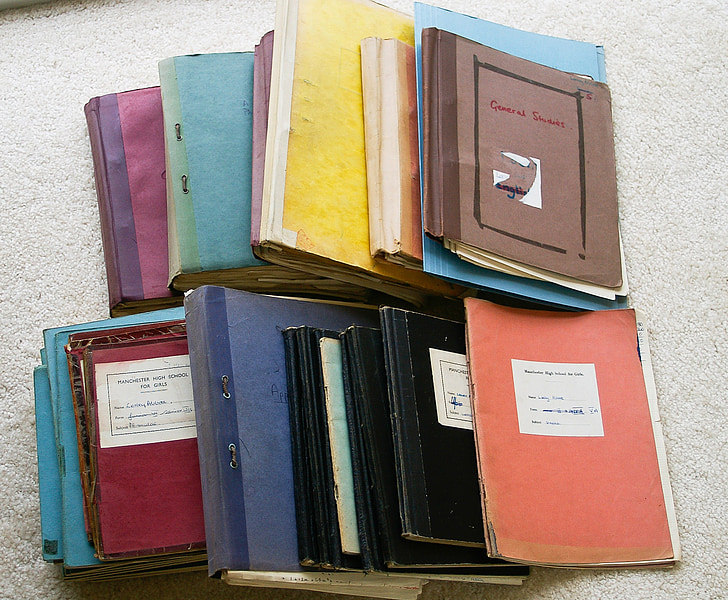kooli, Raamatud, kasutada, kaaned, haridus, 1960. aastate, Inglismaa