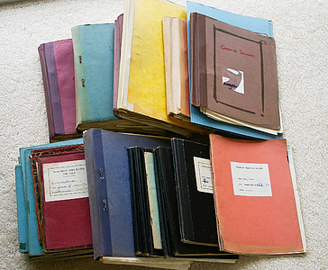 skolen, bøker, Øvelse, dekker, utdanning, 1960-årene, England