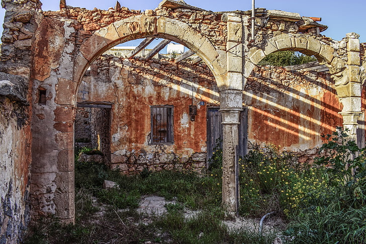 Ruine, altes Haus, zerstört, beschädigt, Architektur, traditionelle, Verfall