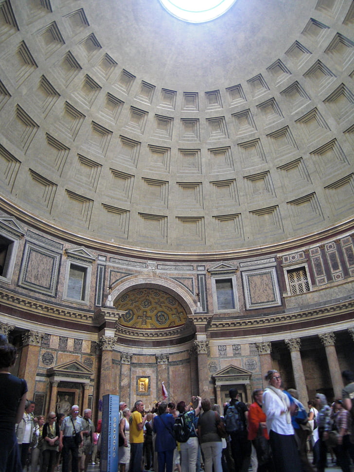 pantheon, dome building, rome, italy, church, temple, building