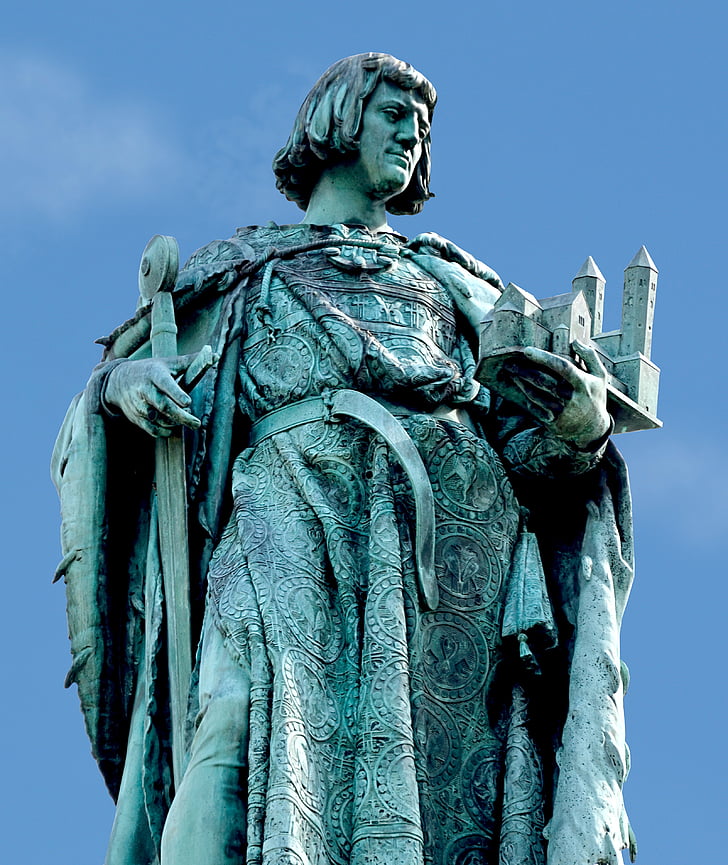 tác phẩm điêu khắc, Braunschweig, bức tượng, Đài tưởng niệm, Henry fountain, màu xanh, không có người