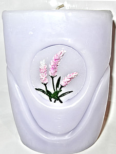 Lavendel-Kerze, Wachs, Blume