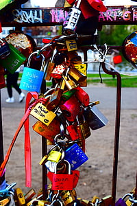 Berlin, slott, väggen, nyckel, hänglås, Kärlek, Lås