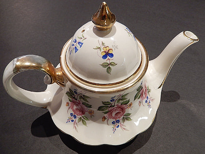 tea pot, england, painted, ceramic, china