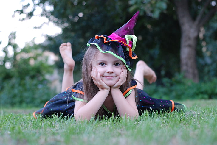 kids, girl, witch, the little girl, baby photo, photographing children, summer