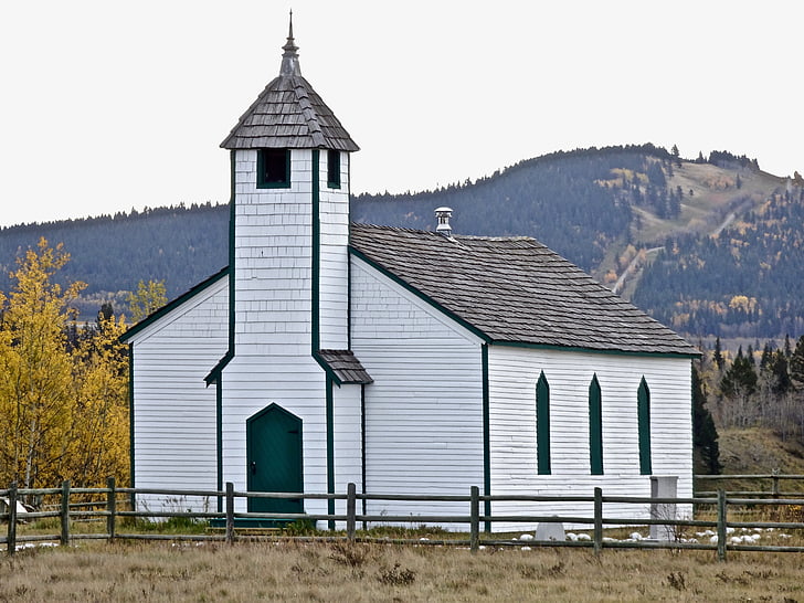 kostol, biela, drevené, perspektívy, Architektúra, budova, Steeple