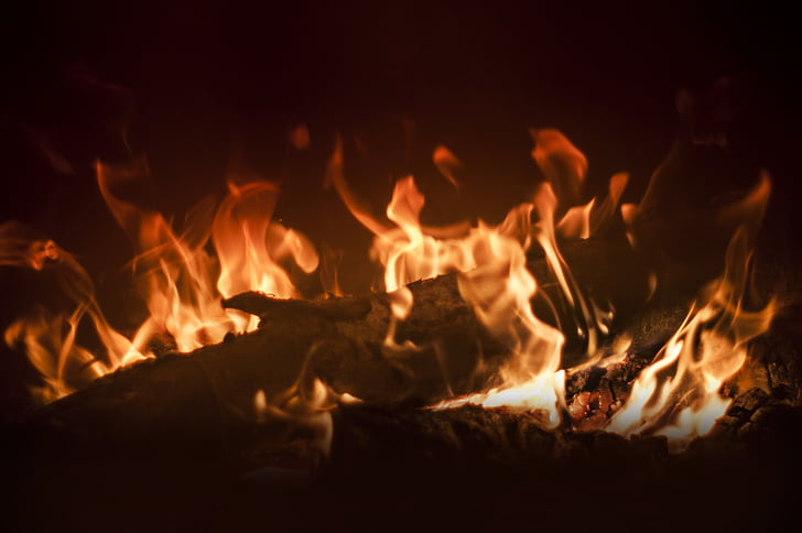 cheminée, feu, flamme, chaud, chaleur, chaud, brûler