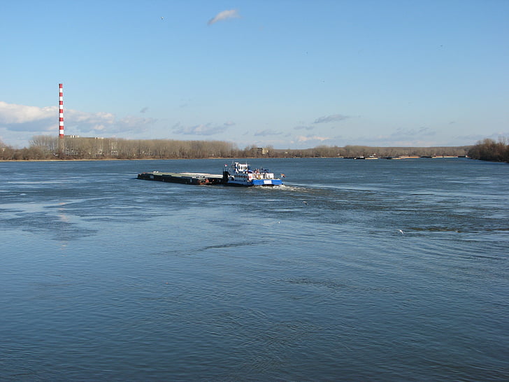 Donau, floden, Serbien, novisad, båt, vatten, Novi sad