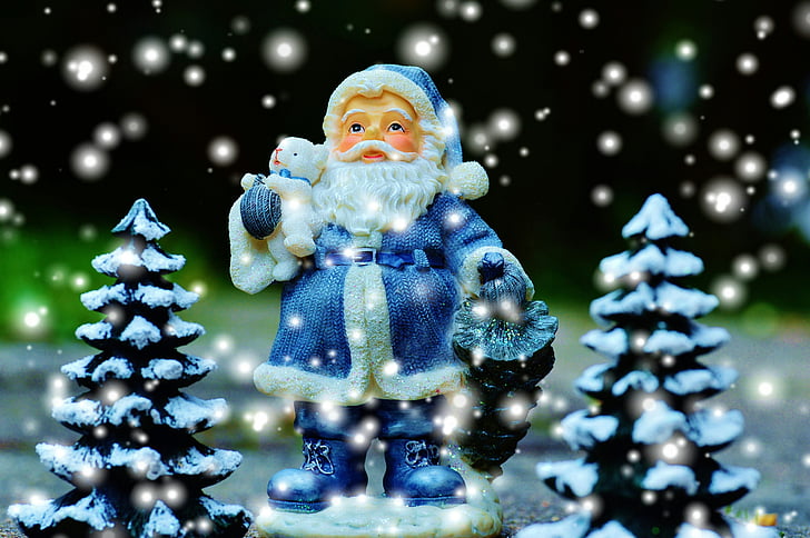 jul, Santa claus, figur, dekoration, Nicholas, gaver, december