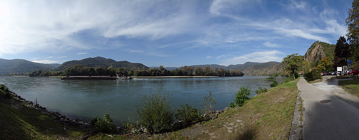 Fluss, Donau, Österreich, Landschaft, Schönheit, Natur, Herbst