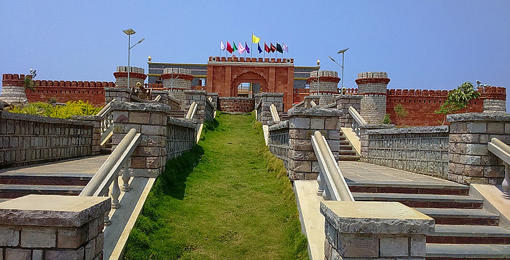 Fort, zeď, vchod, Brána, Památník, budova, Architektura