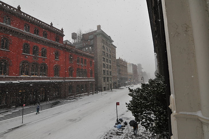 lumi, Street, Lafayette, lumisade, kylmä, talvi, luminen
