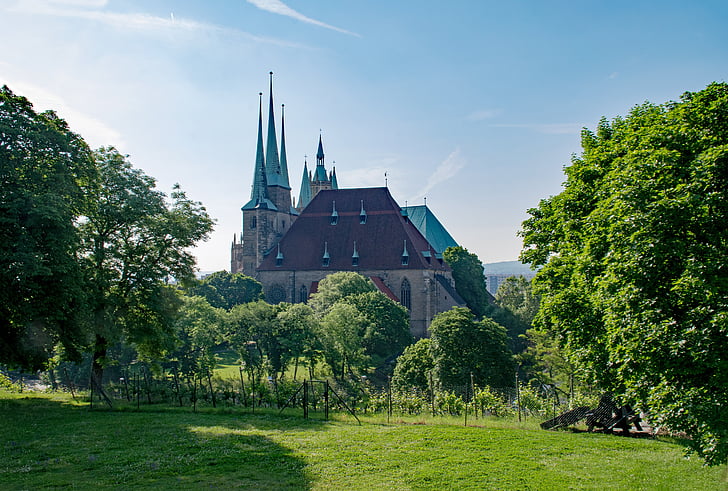 Erfurtin katedraali, Erfurt, Thüringen Saksa, Saksa, Euroopan, kirkko, usko