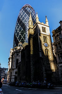 sylteagurk, London, tårnet, byen, arkitektur, bygge, England