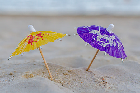 zomer, zon, stand, natuur, strand, vakantie, parasol