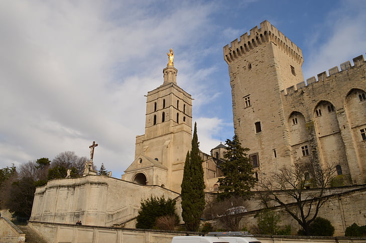 avignon, france, castle, architecture, historical, ancient, monument