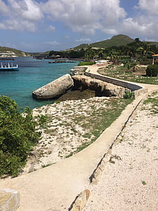 Curacao, strand, route, natuur, zee, water, zomer
