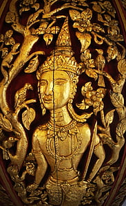 Ulkouima, puu, Thaimaa, sisustus, Tower, buddhagaya tyyli, veistos