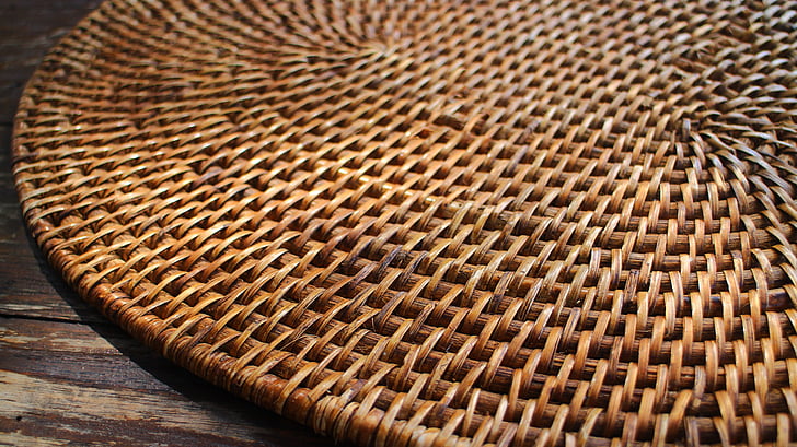 tapis de table, bambou, Bureau, surface, meubles, texture