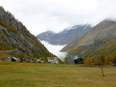 ý, Thung lũng Aosta, Aosta, Gran paradiso, vườn quốc gia, mùa thu, sương mù
