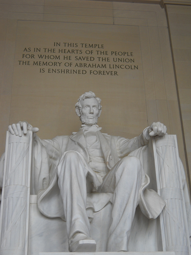 Lincoln, Washington dc, heykel, Memorial, oturma