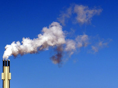 fum, clădire, coş de fum, aer, poluarea, mediu, putere