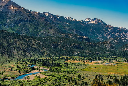 Sonora pass, Kaliforniya, dağlar, vadi, nehir, Akış, doğa
