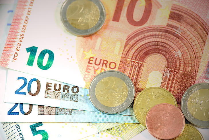 Euro, peniaze, meny, Európska, pozadie, úverové, hotovosť