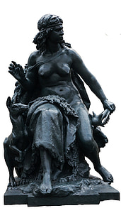 Paris, statue de, Figure, art, Musée, chiens, femme