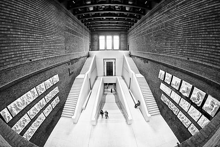 new museum, berlin, chipperfield, architecture, staircase, stairs, rise
