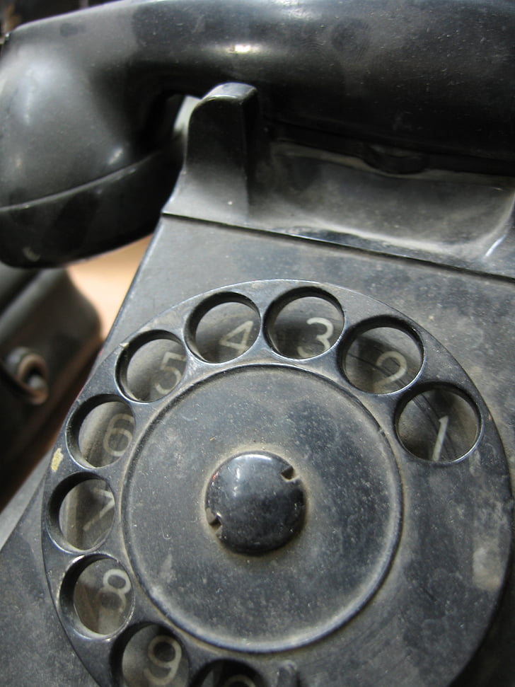 vintage, rotary, telephone, dial, old, europe, home
