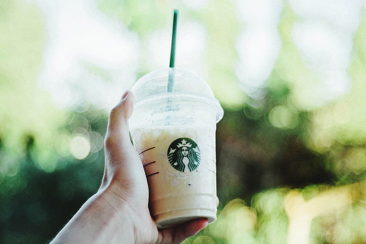 Starbucks, Kaffee, Shop, Restaurant, Entspannen Sie sich, Chill doch, Frappe