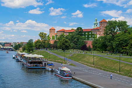 Krakow, Polandia, Eropa, Wawel, Castle, benteng, Menara