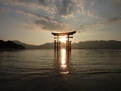 Hiroshima, solnedgång, Japanska