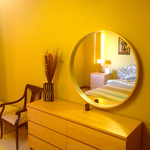 Kamar, cermin, Desi, interior, rumah, Desain, modern