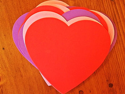 Valentino, širdies, popieriaus širdis, meilė, Romantiškas, Romantika