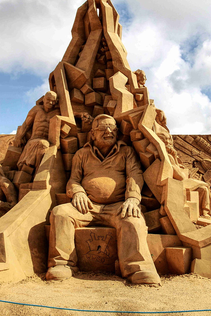 Sand skulptur, Sand, skulptur, konstverk, Sand bild, Sandworld, staty