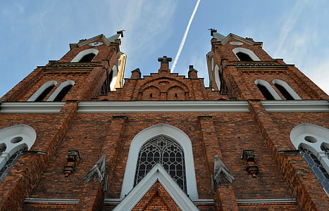 Nhà thờ, mặt tiền, bầu trời, Kutno, Lawrence