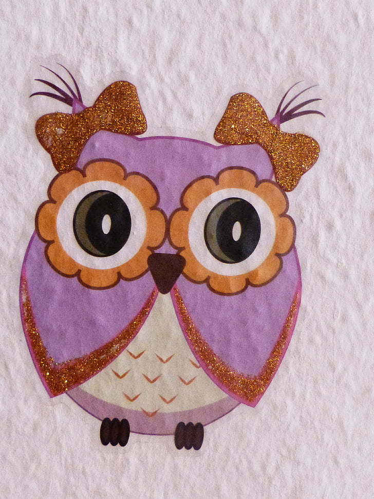 Owl, hình xăm, wandtattoo, Lilac, màu tím, Long lanh
