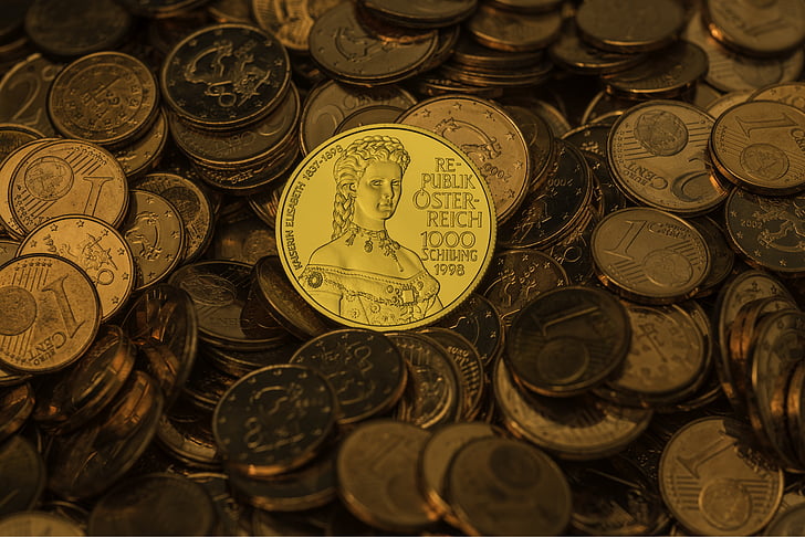 злато, пари, монети, пари и парични еквиваленти, Златни монети, Sissi, императрица